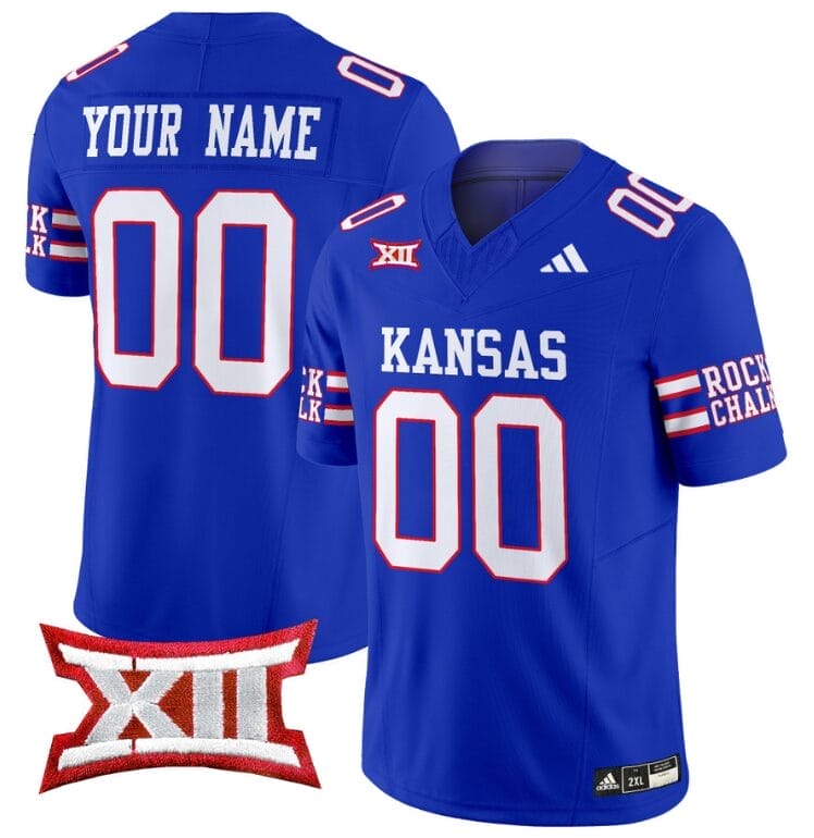 Custom Kansas Jayhawks Jersey Name and Number 2024 Vapor College