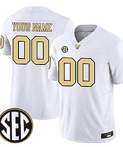 Custom Vanderbilt Commodores Jersey Name and Number College Football Stitched White