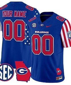 Custom Georgia Bulldogs Jersey Name and Number American Style Vapor Limited Football Stitched Royal