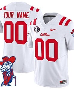 Custom Ole Miss Rebels Jersey Name and Number Vapor Limited College Football Stitched White