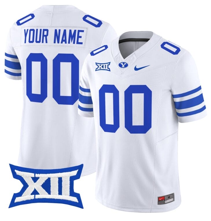 Custom BYU Cougars Jersey Name and Number Vapor Limited College Football Stitched White