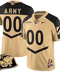 Custom Army Black Knights Jersey Name and Number Rocky The Bulldog Patch Vapor Limited College Football Stitched Gold Alternate