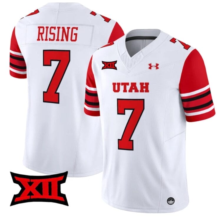Cameron Rising Jersey #7 Utah Utes Vapor Limited College Football Stitched White