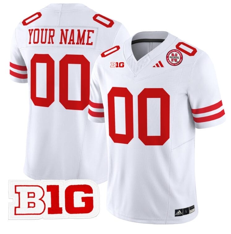 Custom Nebraska Cornhuskers Jersey Name and Number Vapor Limited Football White