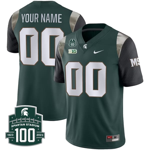 Custom Michigan State Spartans Jersey Name and Number College Football Black Alternate Limited All Stitched