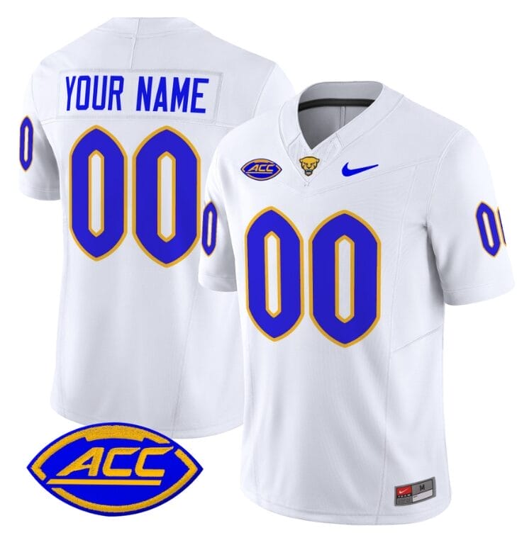 Custom Pittsburgh Panthers Jersey Name and Number Vapor Limited College Football Stitched White