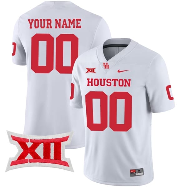 Custom Houston Cougars Jersey Name and Number College Football White Game All Stitched
