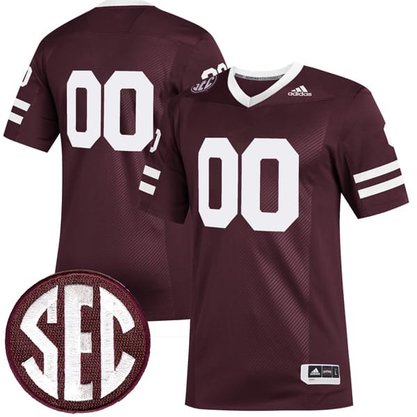 Custom Mississippi State Jersey Name and Number College Football Maroon Premier Strategy All Stitched