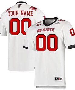 Custom NC State Wolfpack Jersey Name and Number College Football White Away Game – All Stitched