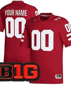 Custom Nebraska Cornhuskers Jersey Name and Number College Football Scarlet Premier All Stitched