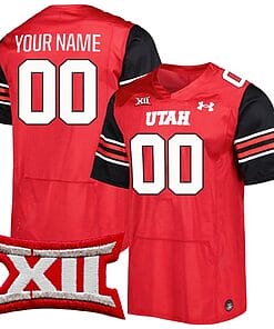 Custom Utah Utes Jersey Name and Number College Football Red Home Game All Stitched