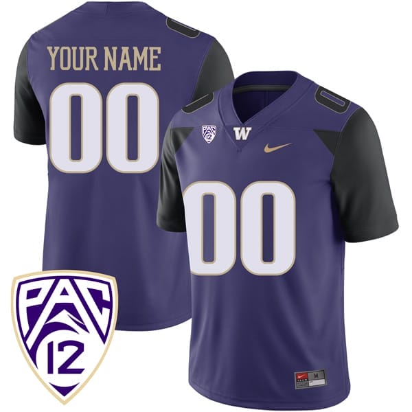 Custom Washington Huskies Jersey Name and Number College Football Purple Game All Stitched