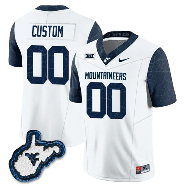 Custom West Virginia Mountaineers Jersey Name and Number College Football Country Roads White All Stitched