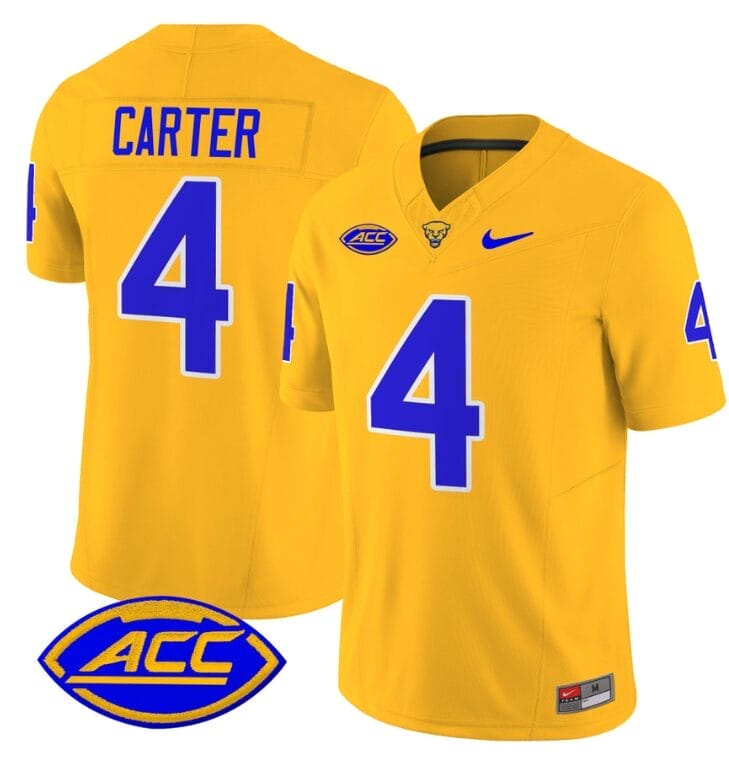 Daniel Carter Jersey #4 Pittsburgh Panthers Vapor Limited College Football Stitched Gold