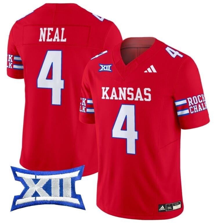 Devin Neal Jersey #4 Kansas Jayhawks 2024 Vapor College Football Vapor Limited Red