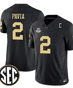 Diego Pavia Jersey #2 Vanderbilt Commodores College Football Stitched Black