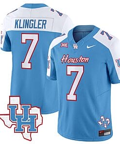 David Klingler Jersey #7 Houston Cougars Oilers Inspired Vapor College Football Limited Stitched Blue Alternate