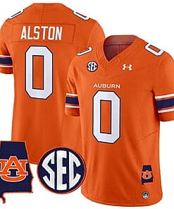 Damari Alston Jersey #0 Auburn Tigers SEC Patch Vapor Limited College Football Stitched Orange