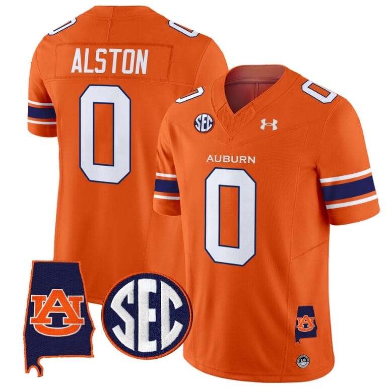 Damari Alston Jersey #0 Auburn Tigers SEC Patch Vapor Limited College Football Stitched Orange