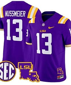 Garrett Nussmeier Jersey #13 LSU Tigers 2024 Louisiana Patch Vapor Limited College Football Stitched Purple