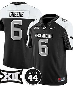 Garrett Greene Jersey #6 West Virginia Mountaineers 2024 Vapor Limited Football Honor Jerry West Stitched Alternate