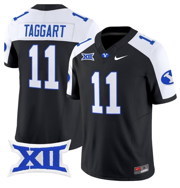 Harrison Taggart Jersey #11 BYU Cougars Vapor Limited College Football Stitched Black Alternate