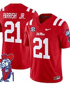 Henry Parrish Jr Jersey #21 Ole Miss Rebels Vapor Limited College Football Stitched Red