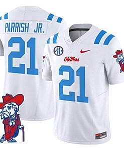 Henry Parrish Jr Jersey #21 Ole Miss Rebels Vapor Limited College Football Stitched 2024 White