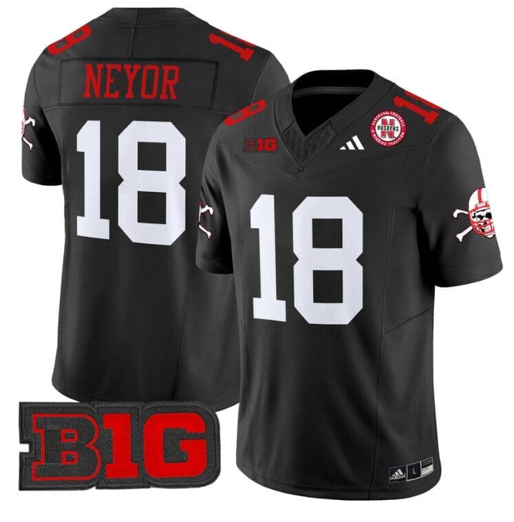 Isaiah Neyor Jersey #18 Nebraska Cornhuskers Vapor Limited Football Black