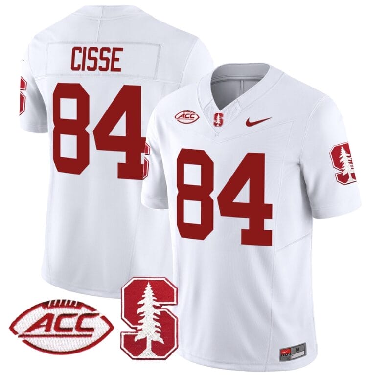 Ismael Cisse Jersey #84 Stanford Cardinal Vapor Limited College Football Stitched White