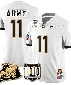 Isaiah Alston Jersey #11 Army Black Knights Vapor Limited College Football Stitched White