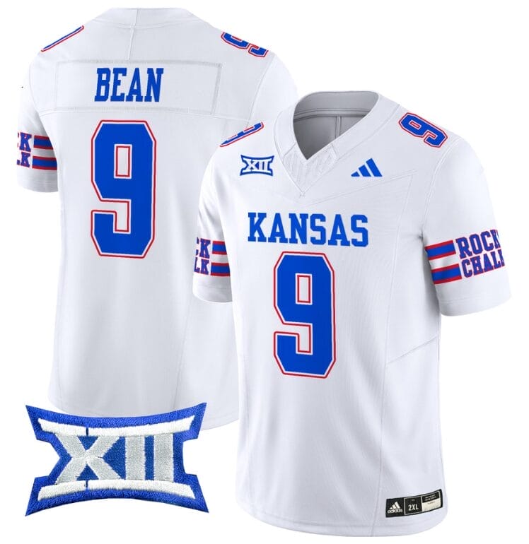 Jason Bean Jersey #9 Kansas Jayhawks 2024 Vapor College Football Vapor Limited White