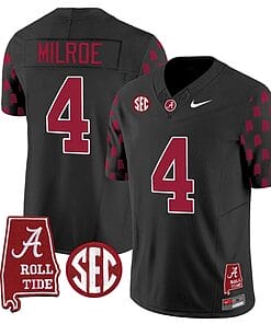Jalen Milroe Jersey #4 Alabama Crimson Tide Vapor College Football Limited Stitched Black