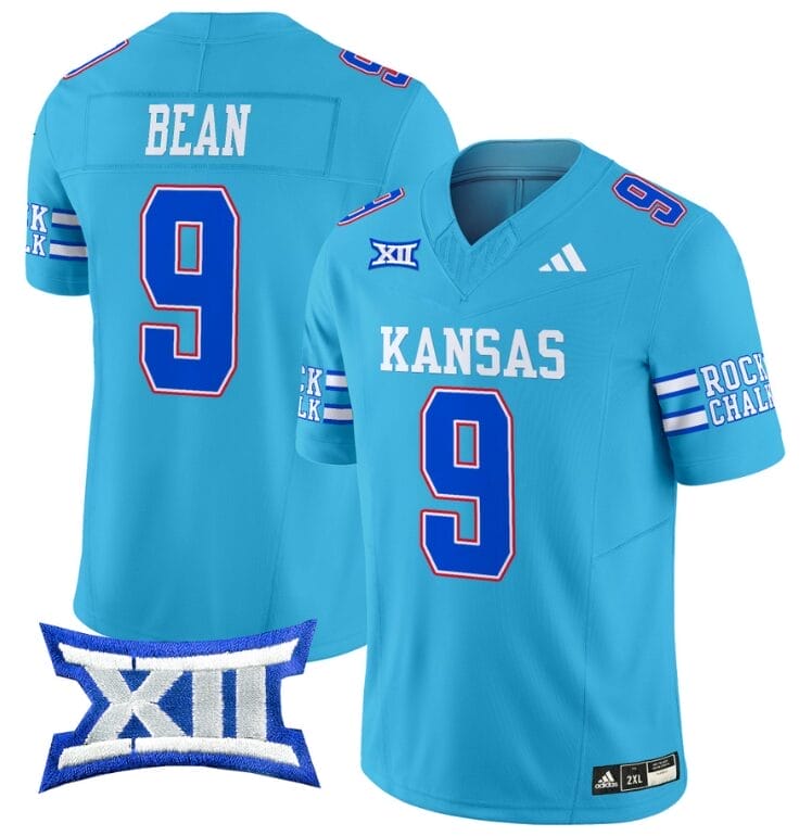 Jason Bean Jersey #9 Kansas Jayhawks 2024 Vapor College Football Vapor Limited Old Ku
