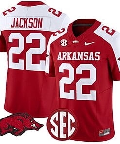 Ja'Quinden Jackson Jersey #22 Arkansas Razorbacks Vapor Limited College Football Stitched Cardinal Alternate