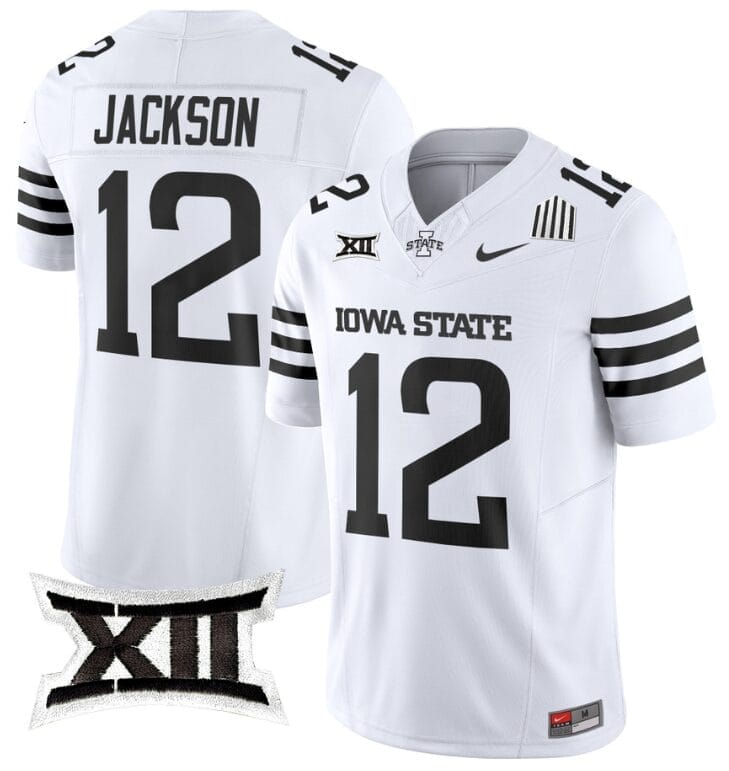 Jaylon Jackson Jersey #12 Iowa State Cyclones Vapor Limited College Football Stitched White Limited