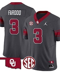 Jalil Farooq Jersey #3 Oklahoma Sooners Football Throwback Vapor Limited Stitched Anthracite