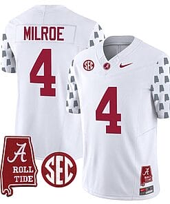 Jalen Milroe Jersey #4 Alabama Crimson Tide Vapor College Football Limited Stitched White