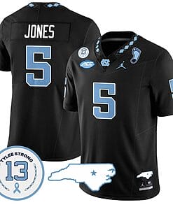 JJ Jones Jersey #5 North Carolina Tar Heels Vapor College Football Stitched Black