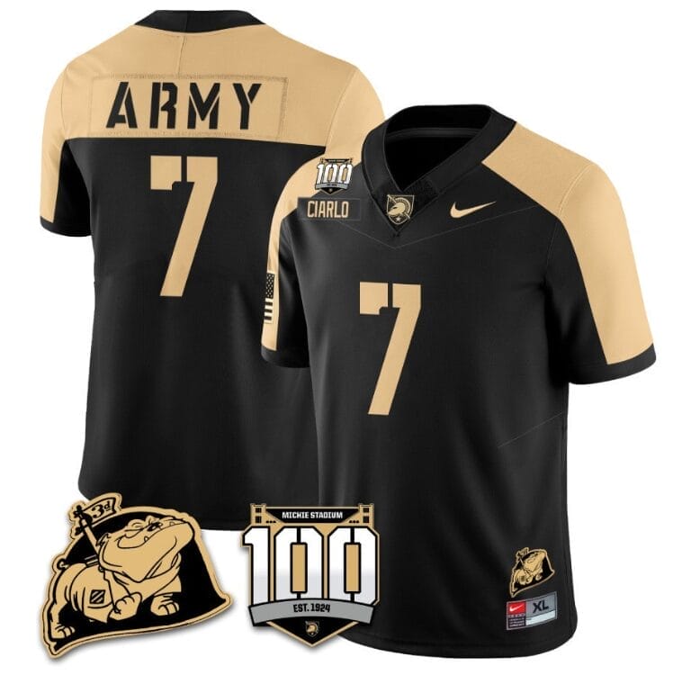 Jimmy Ciarlo Jersey #7 Army Black Knights Vapor Limited College Football Stitched Black Alternate