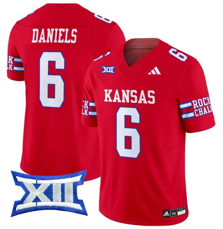 Jalon Daniels Jersey #6 Kansas Jayhawks 2024 Vapor College Football Vapor Limited Red