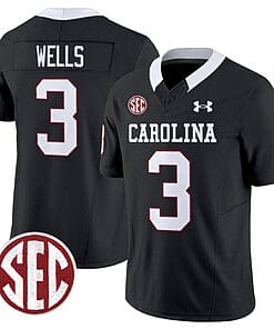 Juice Wells Jersey #3 South Carolina Gamecocks Football 1980 Throwback Vapor Limited SEC Patch Black