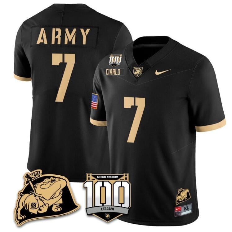 Jimmy Ciarlo Jersey #7 Army Black Knights Vapor Limited College Football Stitched Black