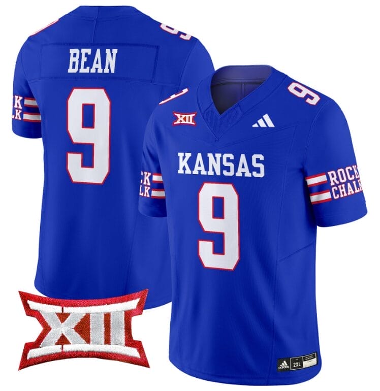 Jason Bean Jersey #9 Kansas Jayhawks 2024 Vapor College Football Vapor Limited Royal