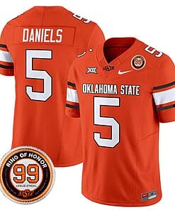 Kendal Daniels Jersey #5 Oklahoma State Cowboys Leslie O'neal Patch Vapor Limited College Football Stitched Orange