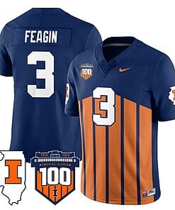 Kaden Feagin Jersey #3 Illinois Fighting Vapor Limited College Football Stitched Throwback