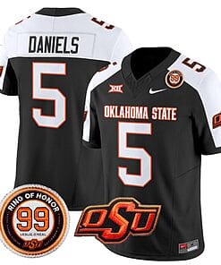 Kendal Daniels Jersey #5 Oklahoma State Cowboys Leslie O'neal Patch Vapor Limited College Football Stitched Black Alternate