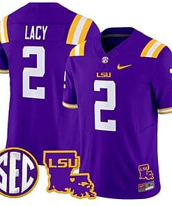 Kyren Lacy Jersey #2 LSU Tigers 2024 Louisiana Patch Vapor Limited College Football Stitched Purple