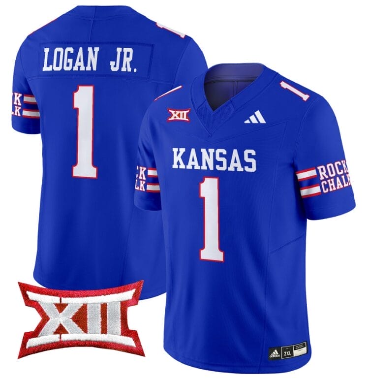 Kenny Logan Jr Jersey #1 Kansas Jayhawks 2024 Vapor College Football Vapor Limited Royal