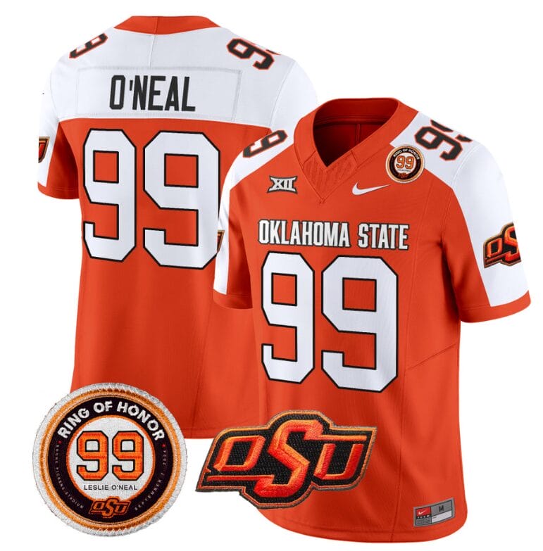 Leslie Oneal Jersey #99 Oklahoma State Cowboys Leslie O'neal Patch Vapor Limited College Football Stitched Orange Alternate